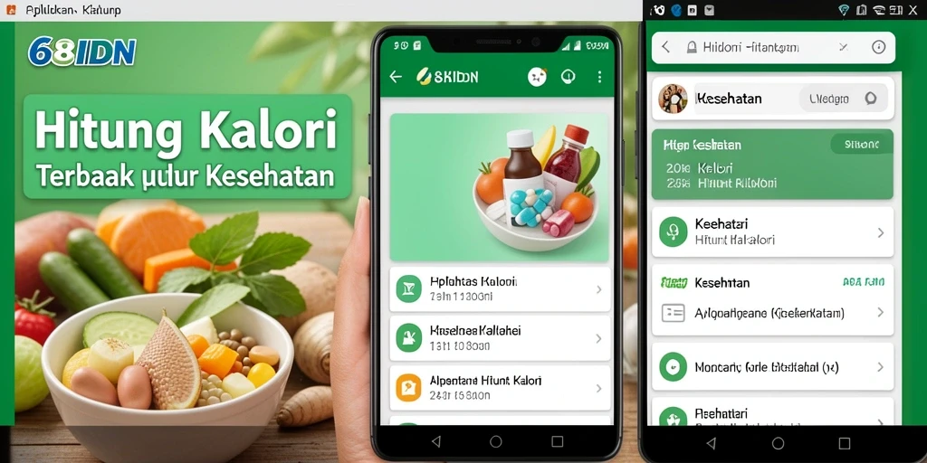 Tampilan antarmuka pengguna aplikasi Hitung Kalori 68IDN yang intuitif.