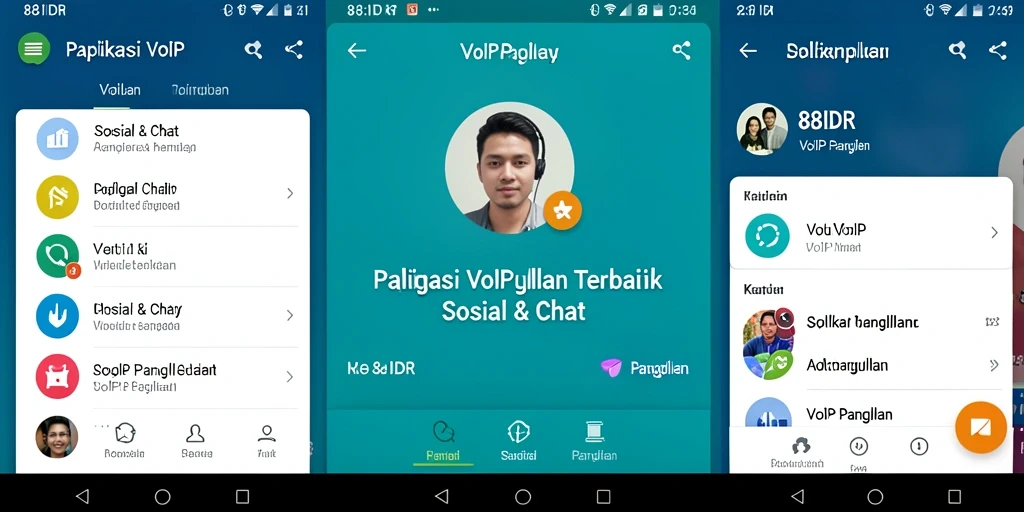 Antarmuka aplikasi <strong>88IDR</strong> dengan fitur panggilan VoIP yang intuitif.