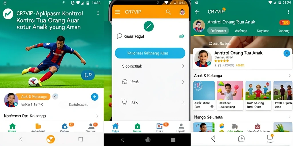 Antarmuka utama CR7VIP untuk kontrol orang tua yang praktis.