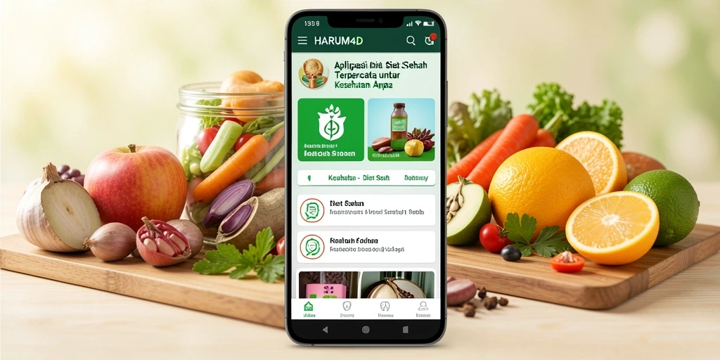 Tampilan antarmuka aplikasi HARUM4D untuk Diet Sehat yang menawan.