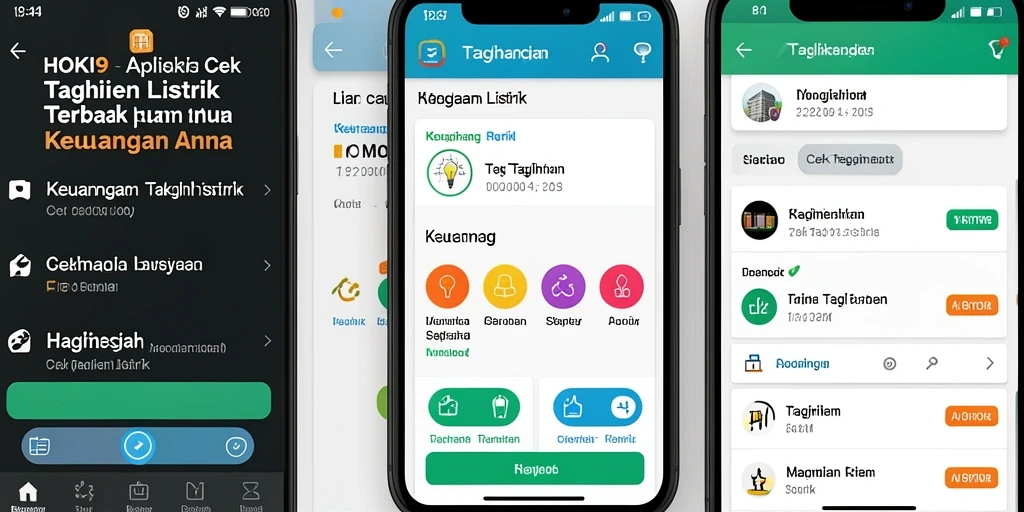 Antarmuka HOKI9 yang intuitif menampilkan informasi tagihan listrik dengan jelas.