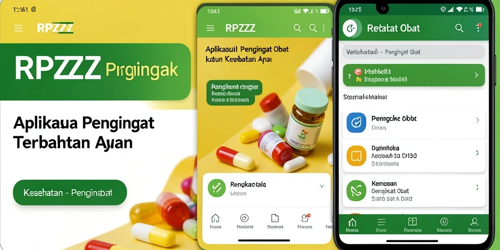 Antarmuka RPZZZ dengan fungsi pengingat obat yang simpel.
