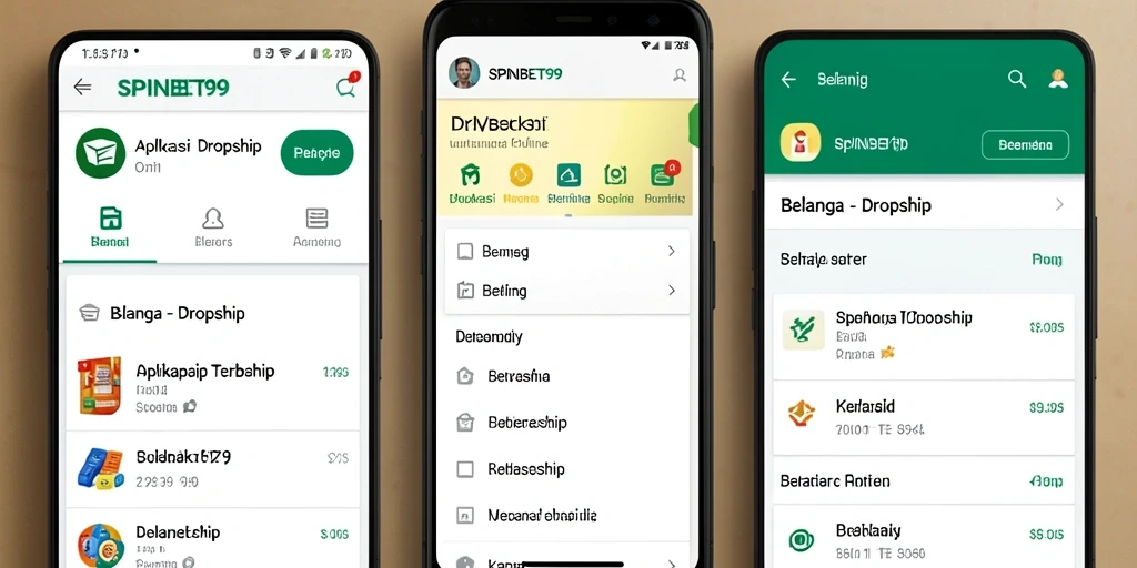 Antarmuka pengguna SPINBET99 yang sederhana dan fungsional untuk Dropship.