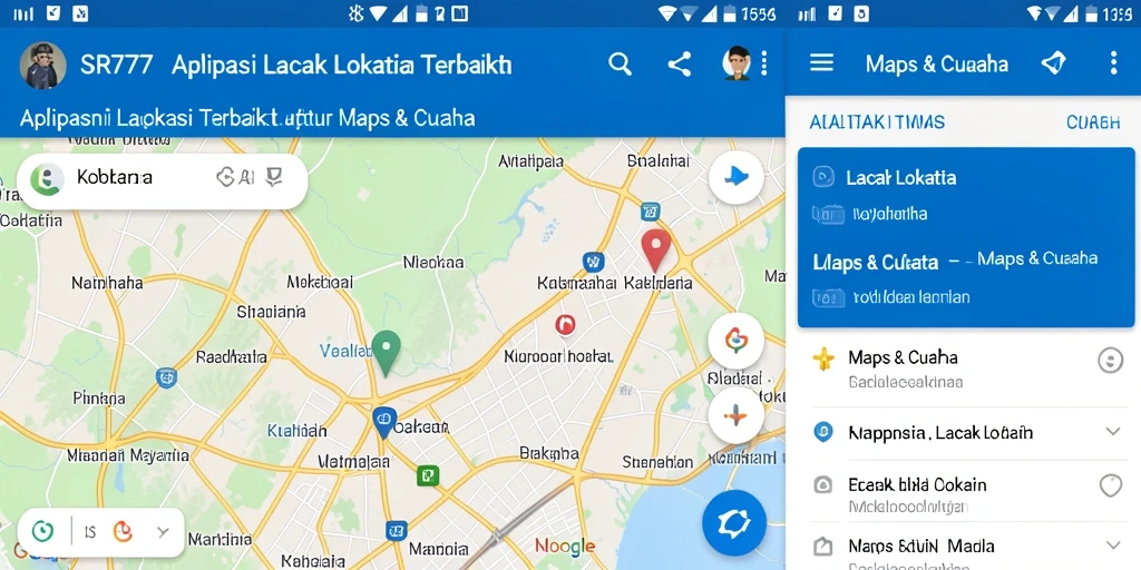 Antarmuka aplikasi SR777 dengan fitur Lacak Lokasi yang responsif.