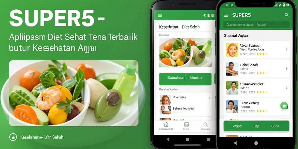 Tampilan antarmuka <strong>SUPER5</strong> yang ramah pengguna untuk Diet Sehat.
