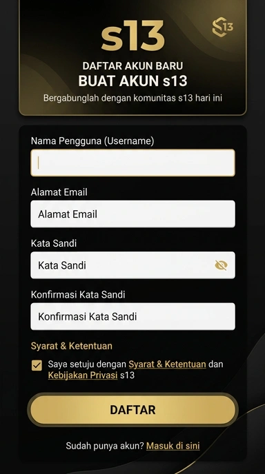 Panduan Registrasi Akun Baru s13 di Android